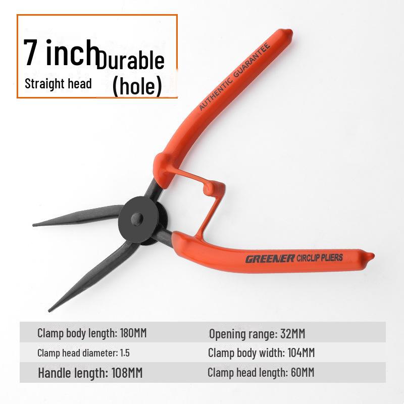 

Green Forest 7 стопорні кліщі: Внутрішній/зовнішній згин, стопорне/стопорне кільце, жовта ручка 7-inch Internal Straight жовтий