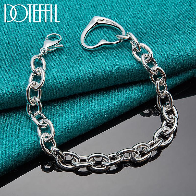 O-shaped Heart Bracelet Fashion Gift Silver Jewelry