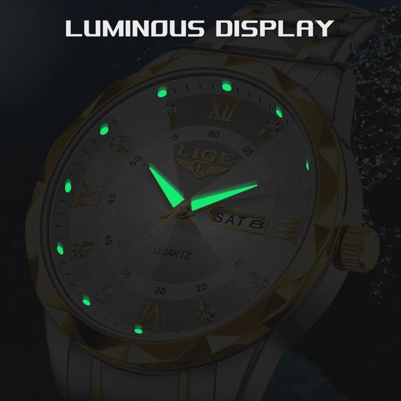 Fashion Simple Quartz Man Watch Luxury Business Steel Band Casual Sports Waterproof Date Weeks Watches