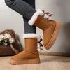 Mode Vinter Höst Dam Ankelstövlar Bekväma Tjocka Halkfria Bomullsskor Trendiga Varma Mellanvads Snöstövlar Zapatos De Mujer