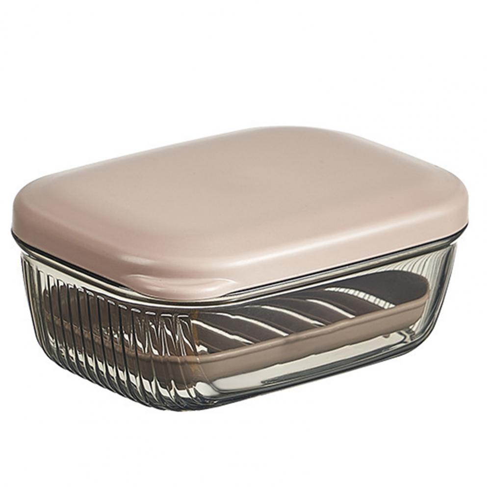

10*8cm Bathroom Soap Box Wall-mounted Slant Transparent Quick Drainage Stable Hotel Kitchen Soap Tray Holder Soap Organizer Case