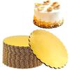 5-pack Ronde Taartbodem 8/10 inch Gouden Taartkarton Taartcirkel Plaat Schelpvormige Rand Vetbestendig Karton voor Bruiloft Verjaardag