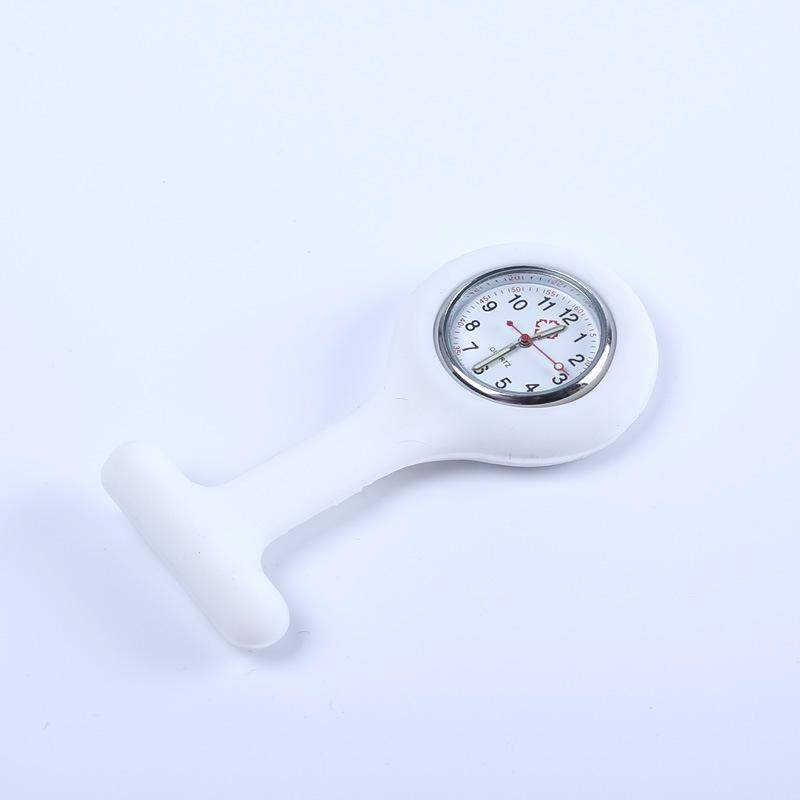 Korean Style Silicone Nurse Clip-on Pocket Watch: Cute, Simple, Waterproof Brooch for Female Students and Doctors.