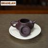 200ml Aesthetic Yixing Purple Clay Teapots Handmade Stone Scoop Pot Raw Ore Purple Eggplant Mud Kettle Zisha Tea Set Gifts