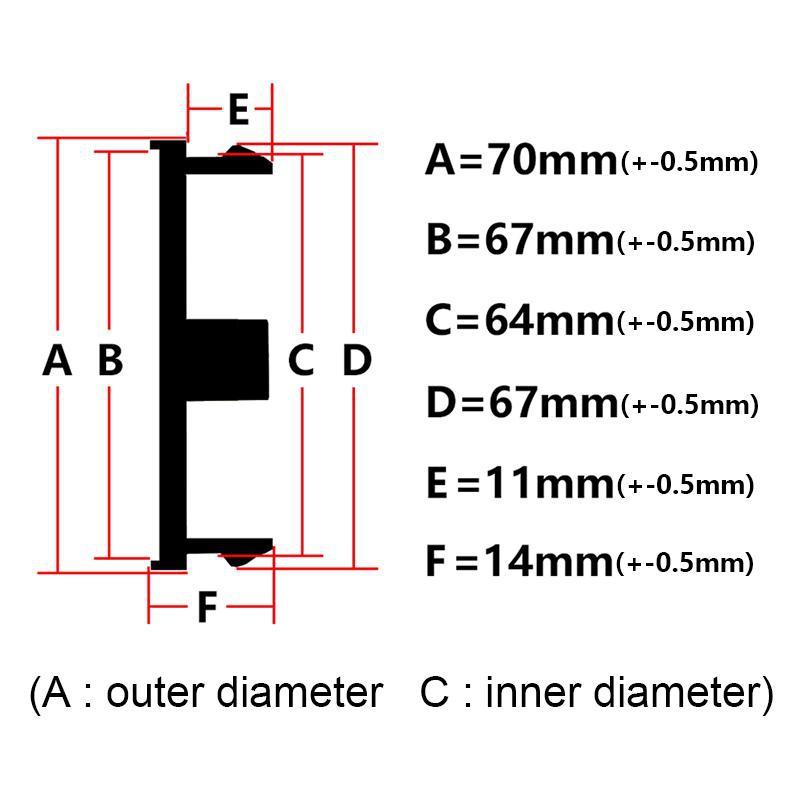 4pcs 69mm Fit 70mm Flat Car Hub Cap Rim Hubcap Cover Car Wheel Center Caps for Ac-co-rd HR-V C-RV Car Refit Repair