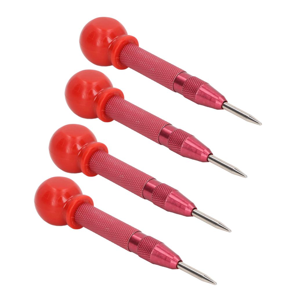 Center Punch Set Automatic Hole Puncher Hand Tool for Metal Wood Window Glass 5in Red