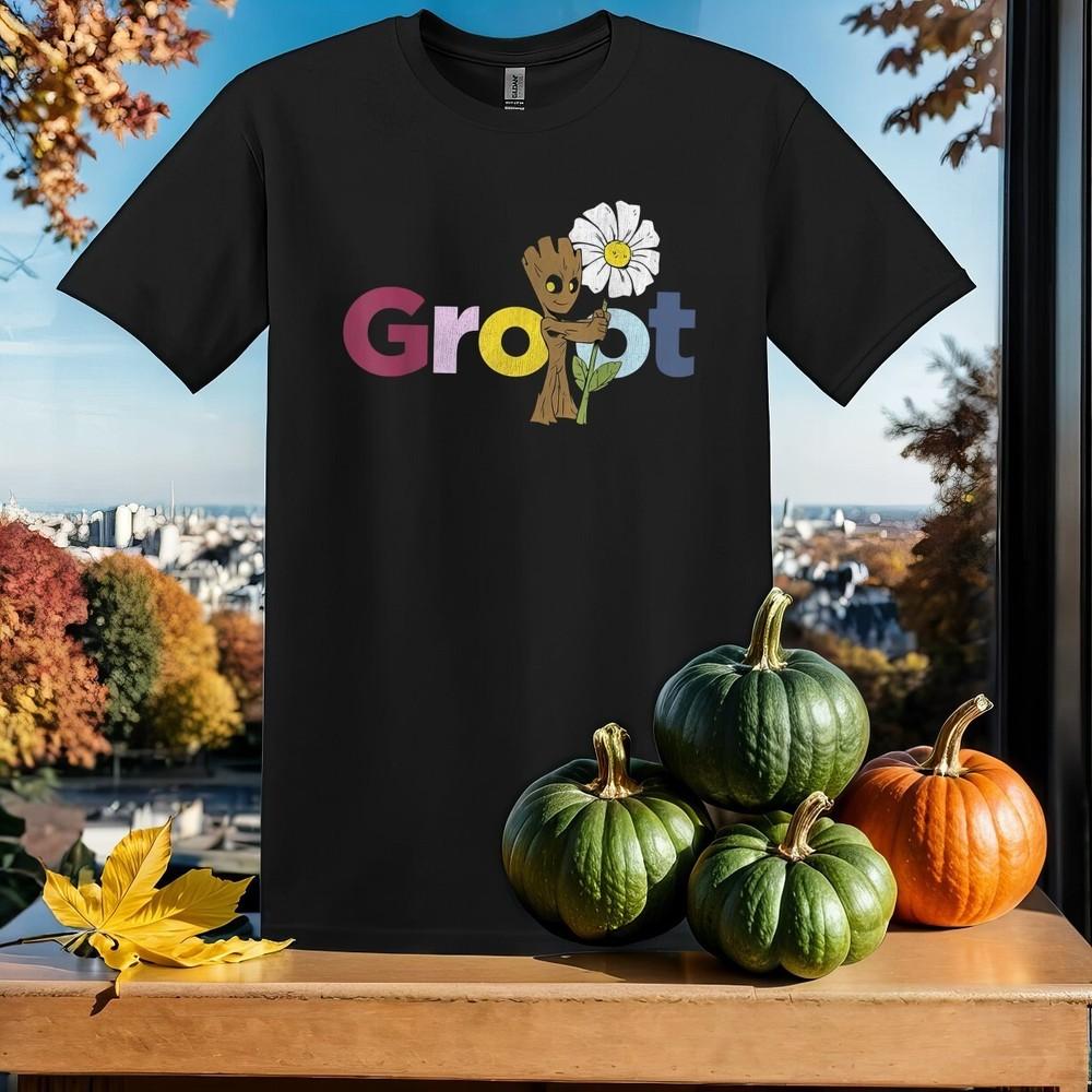 

Милая футболка с цветочным танцем Грута Футболка Мужская Женская Унисекс Футболка SY58 3XL