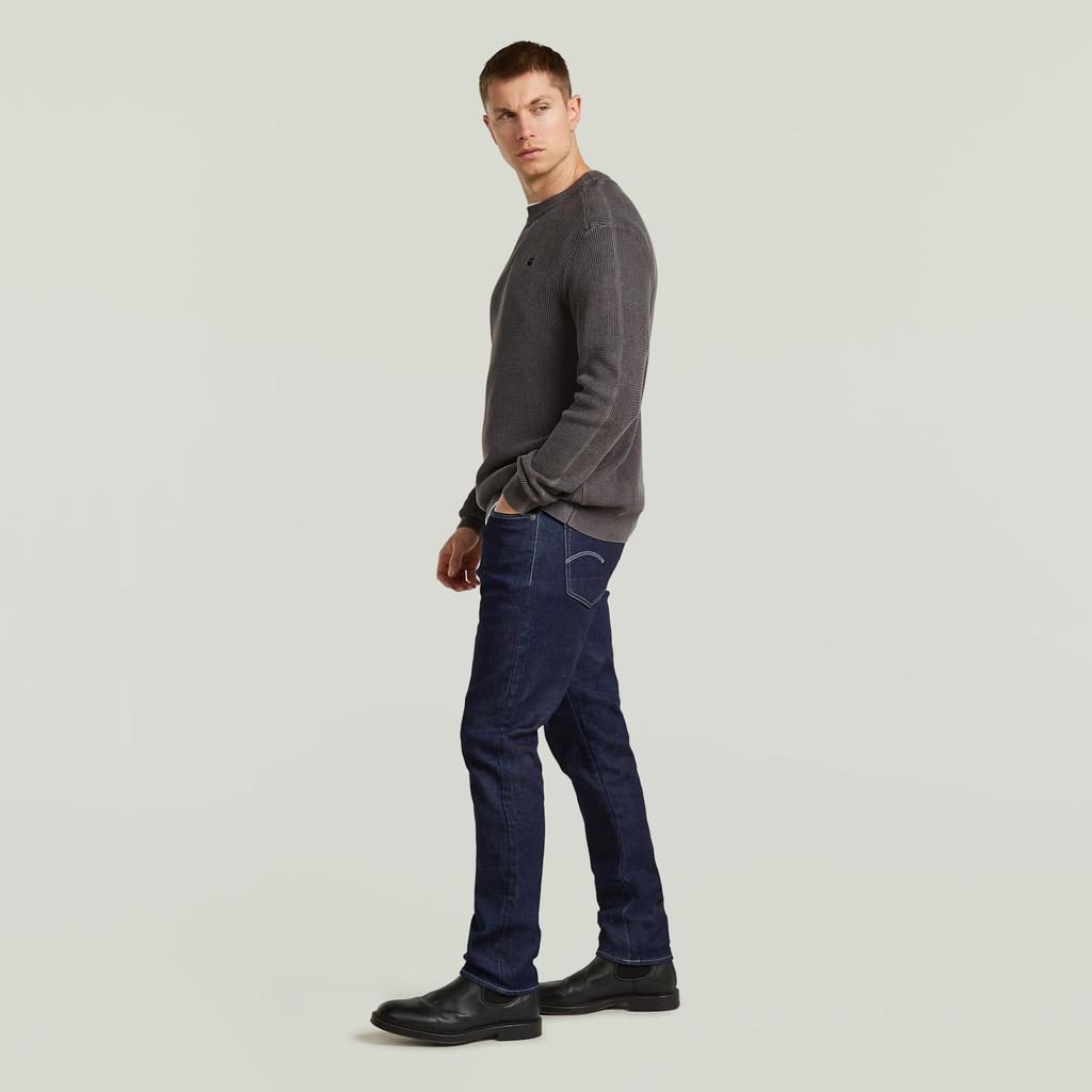 G-Star Jeans Men Denim Pants Straight Fit Navy 3301 Regular Tapered 51003-E611-082-W29/L30