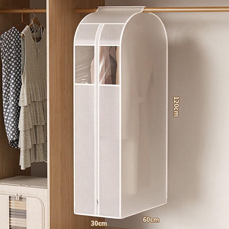 Clothing Dust Cover Transparent Dress Clothes Garment Dust Cover Hanging Organizer Waterproof Dustproof Clothes Wardrobe Storage