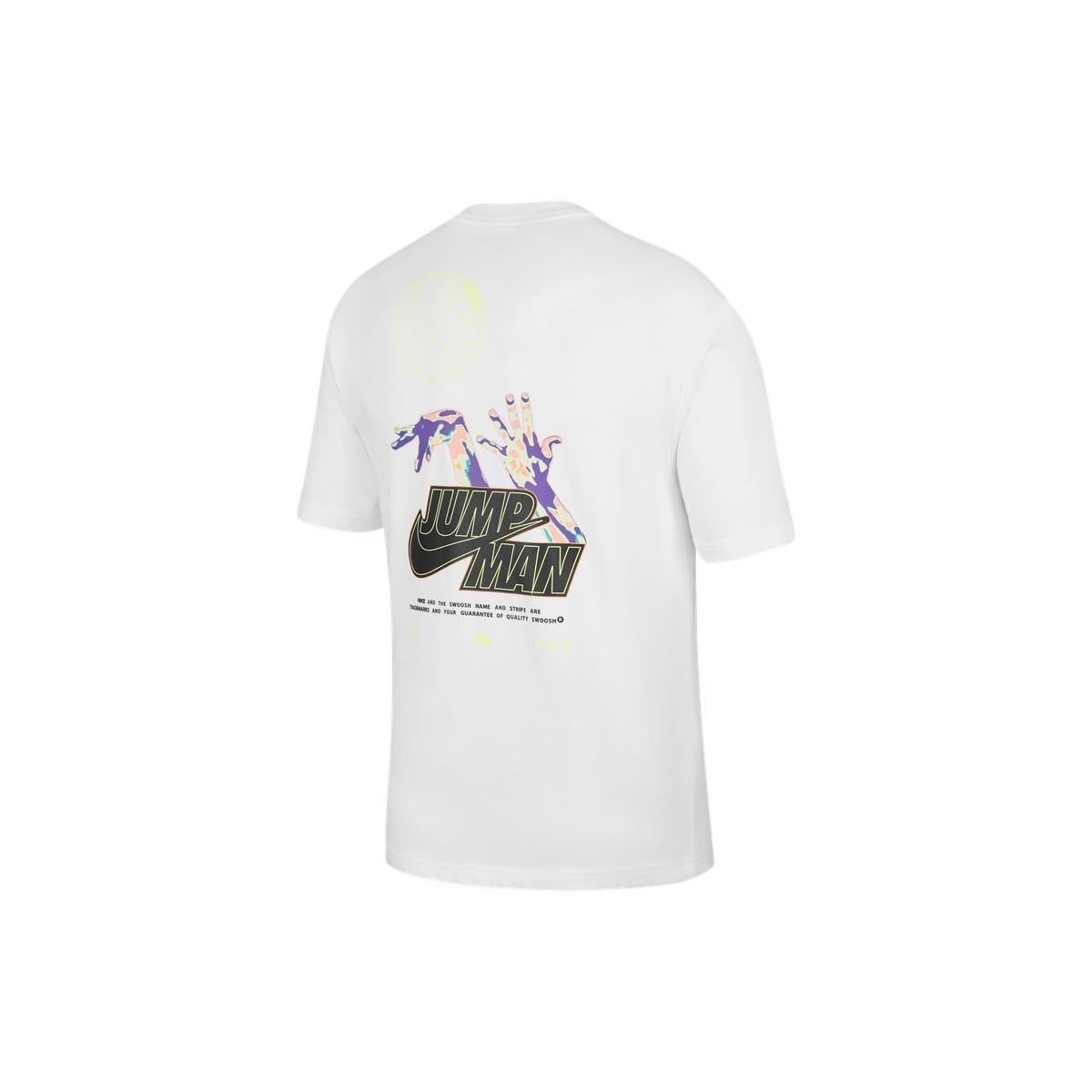 Air Jordan Alphabet Logo Back Printing Short Sleeve White Men s DM1447-100 XXL