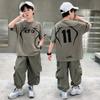 Boys' Summer Set 2026 New Children's Summer Dress, Medium and Large Children's Handsome and Fashionable Short sleeved Pants, Boys' Clothes Trendy