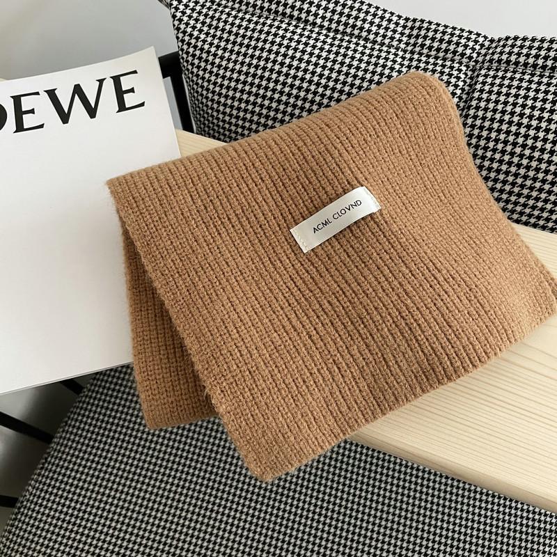 Solid Color Scarf Knitted Scarf for Women Korean Winter New Couple's Men's and Women's Style