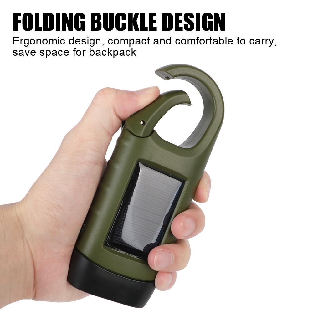 Emergency Hand Crank Dynamo Rechargeable Solar Flashlight Power Bank LED Flashlight For Fishing Boating Hiking