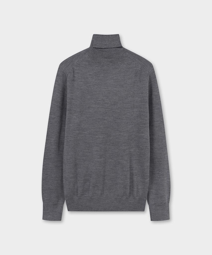 BROOKS BROTHERS Merino Wool Turtleneck Sweater (Grey) (Bbwumf4335Wew)