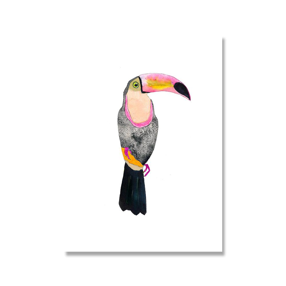 Toucan Watercolor Tropical Rain Forest  Wall Art Canvas Painting Nordic Toucan Posters And Print Picture Living Room Home Decor