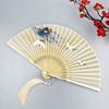 Fan Archaic Folding Fan Female Chinese Style Classical Crane Han Chinese Clothing Cheongsam Folding Fan Summer Portable Portable Small Bamboo Fan
