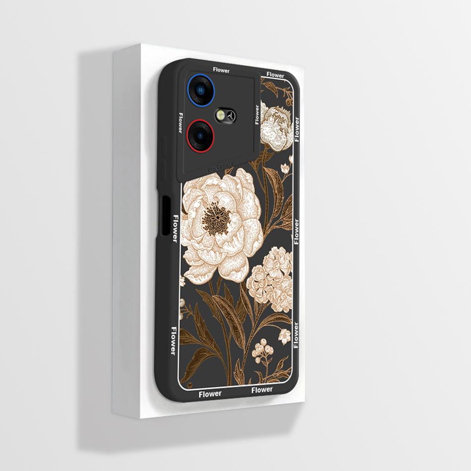 For Tecno Pova Neo 3 Case Stylish Flower Matte Soft Silicone Back Cover for Tecno Pova Neo 3 LH6n Neo3 Phone Cases Bumper Fundas