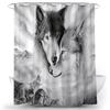 Nordic Wolf Pattern Shower Curtains Animals Tiger Bath Curtain High Quality Waterproof Polyester For Bathroom With 12Pcs Hooks