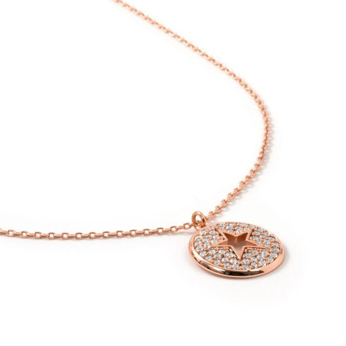 Collier - LUXENTER - Lypil - Fini or rose 18 carats - Alliage de zirconie - Métal brillant