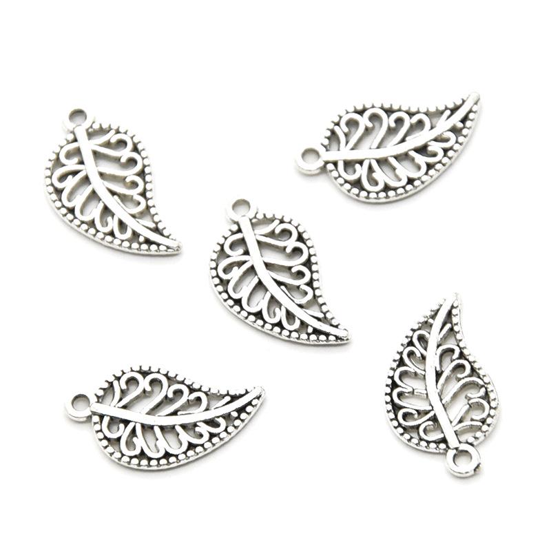  Pendentif feuille coloré en alliage fait main pour la fabrication de bijoux