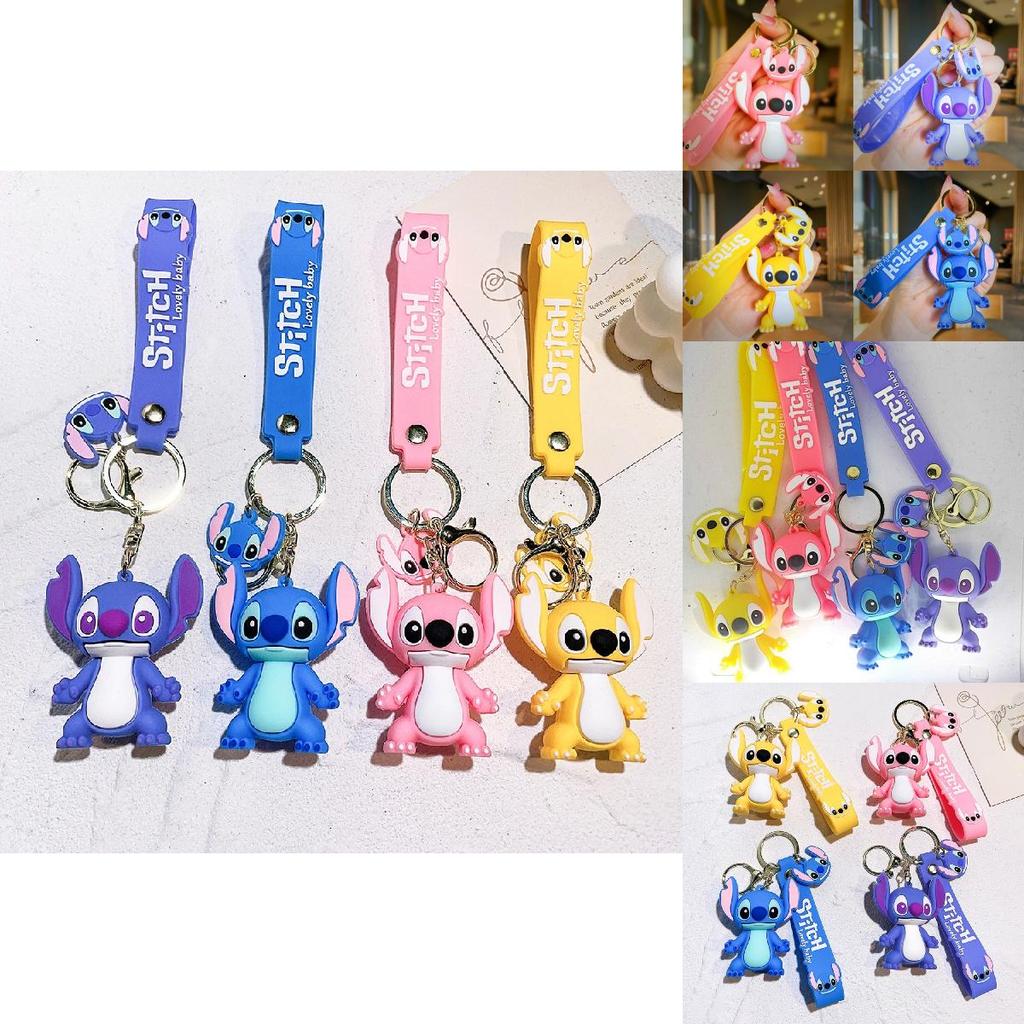Portachiavi Ciondolo Stitch Cartone Animato Carino Materiale Morbido in PVC Confezione Singola