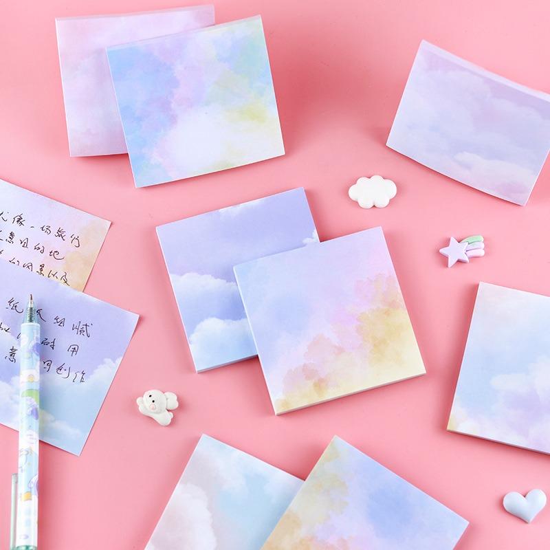 50sheets Colorful Starry Sky Sticker Paper Notes Posted It Sticky Note Pads Notepads Posits Stationery Office Message Stickers