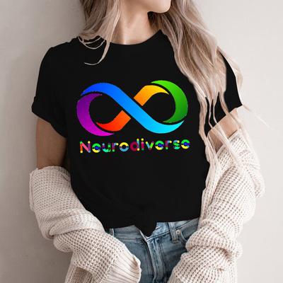 Neurodiverse Infinity Sign pólók Szép szivárványos pólók Autizmus póló Női ruhák Y2k felsők Női divatos grafikai póló