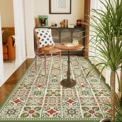 Tappetino per Pavimento Balcone Grande Tappeto in Pelle PVC Impermeabile Antiscivolo Tappeti Lunghi Stile Americano Decorazione per la Casa Tappeti per Cucina