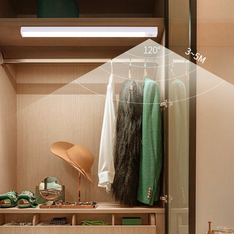 

Освещение шкафа Датчик движения светодиодный беспроводной USB под ультратонким ночником для кухонного шкафа спальни гардероба внутреннее освещение 10CM