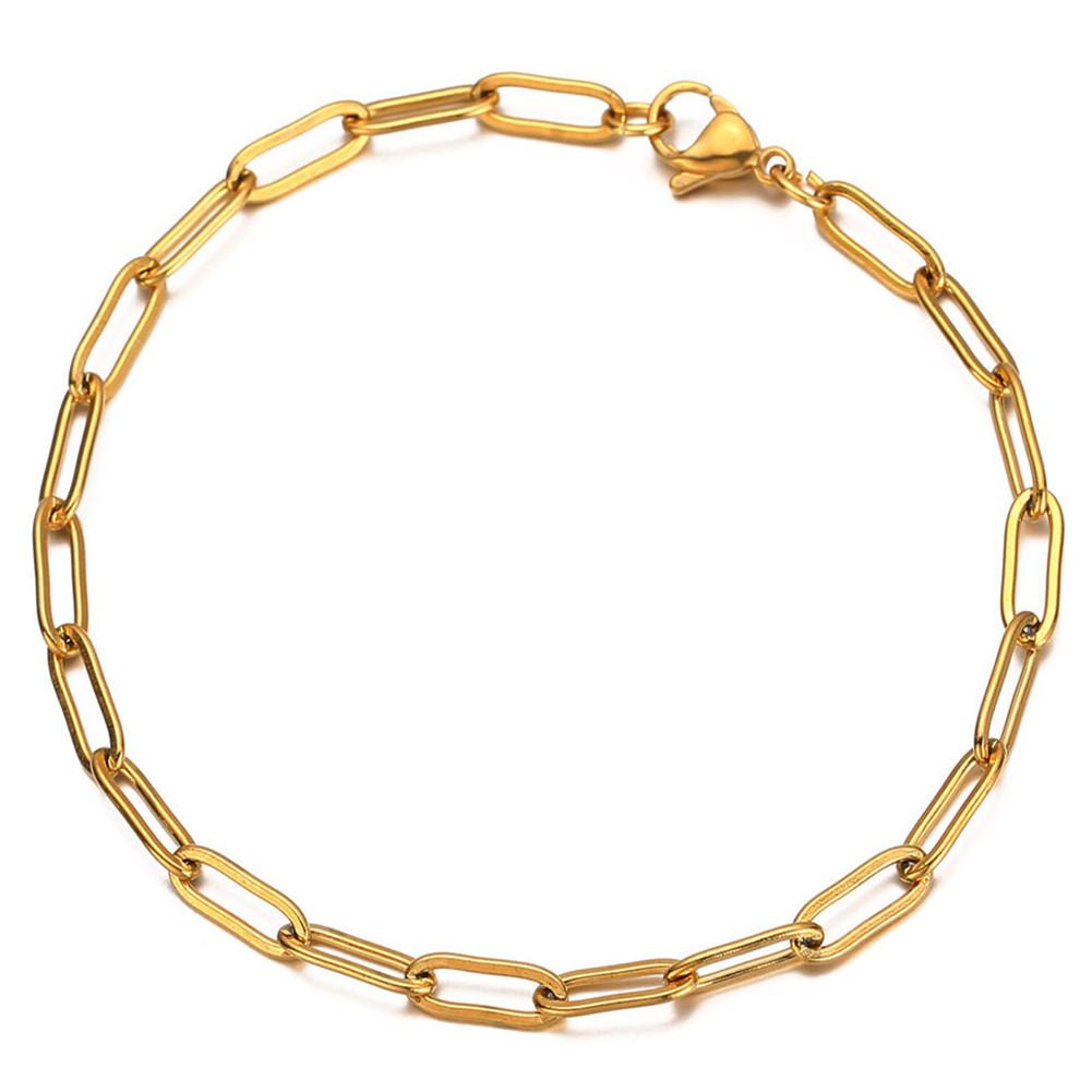 Stainless Steel Paperclip Chain Toggle Bracelet for Women Hip Hop Bracelet Jewelry Gifts