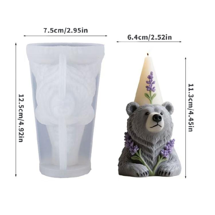 Fashion Silicone Bear Cone Mold Reusability Casting Moulds For Candle Soaps And Decorative Candle Crafts