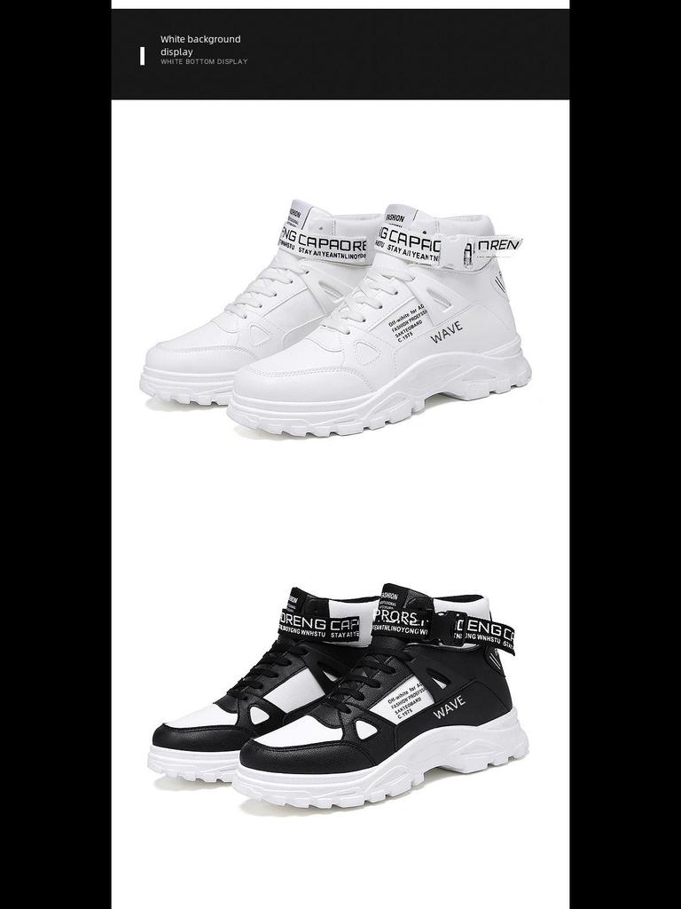 Botas Martin Masculinas Tamanho Grande - Cano Alto, Versátil, Bico Redondo, Calçado da Moda Estilo Militar Outono & Inverno