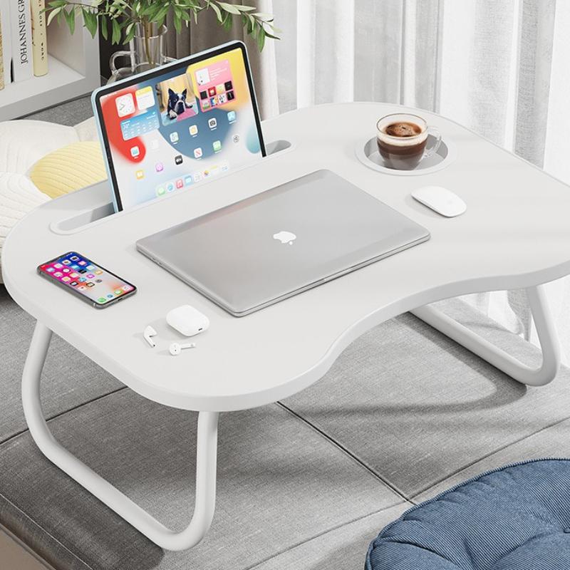 Versatile Foldable Laptop Desk with Cup Holder & Phone Stand ,Portable Bed Tray for Breakfast, Ideal for Floor Reading & Writing