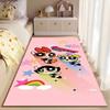 "Cartoon Superhero Girls Pink Carpet with Stars and Rainbow Design" Suitable for use as an anti-slip for living room bedroom sofas