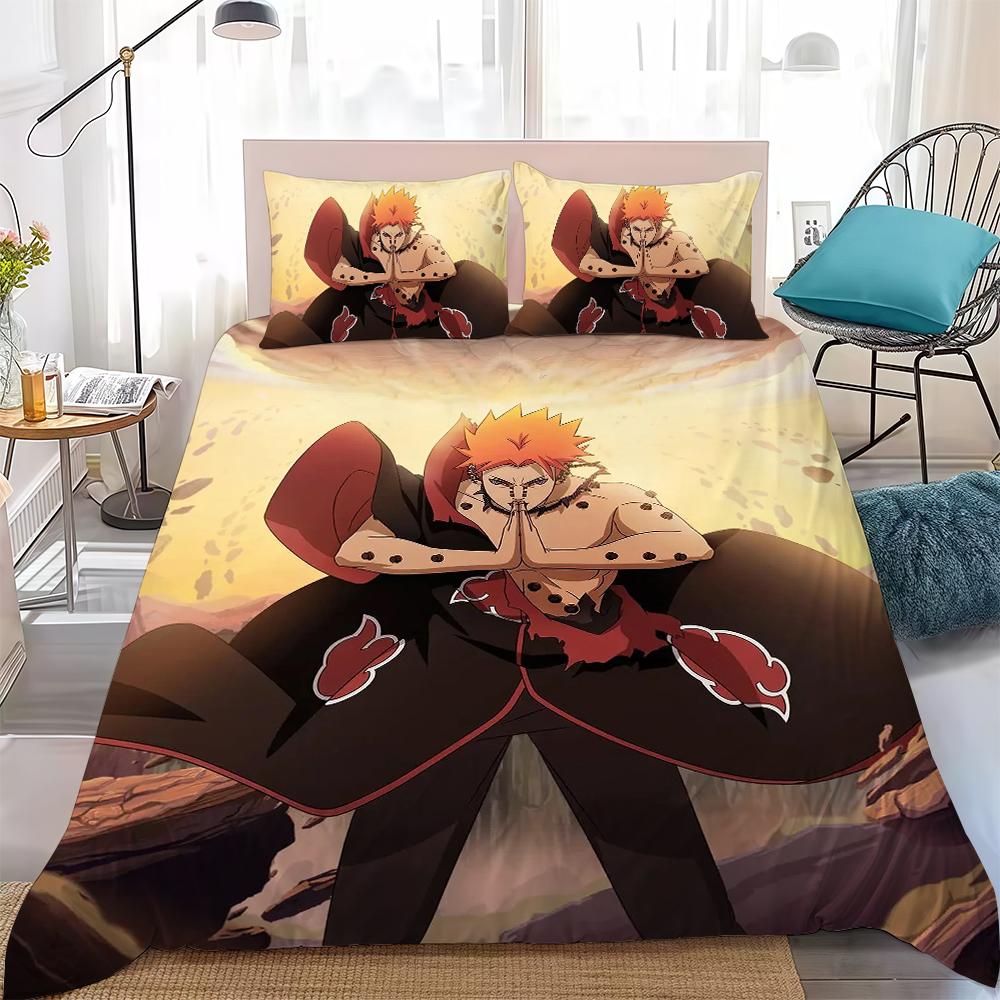 A-Anime N-Narutos Duvet Cover Set Home Style Bedding Soft Laundry Cotton Bed 3 Piece Set Student Dormitory Gift