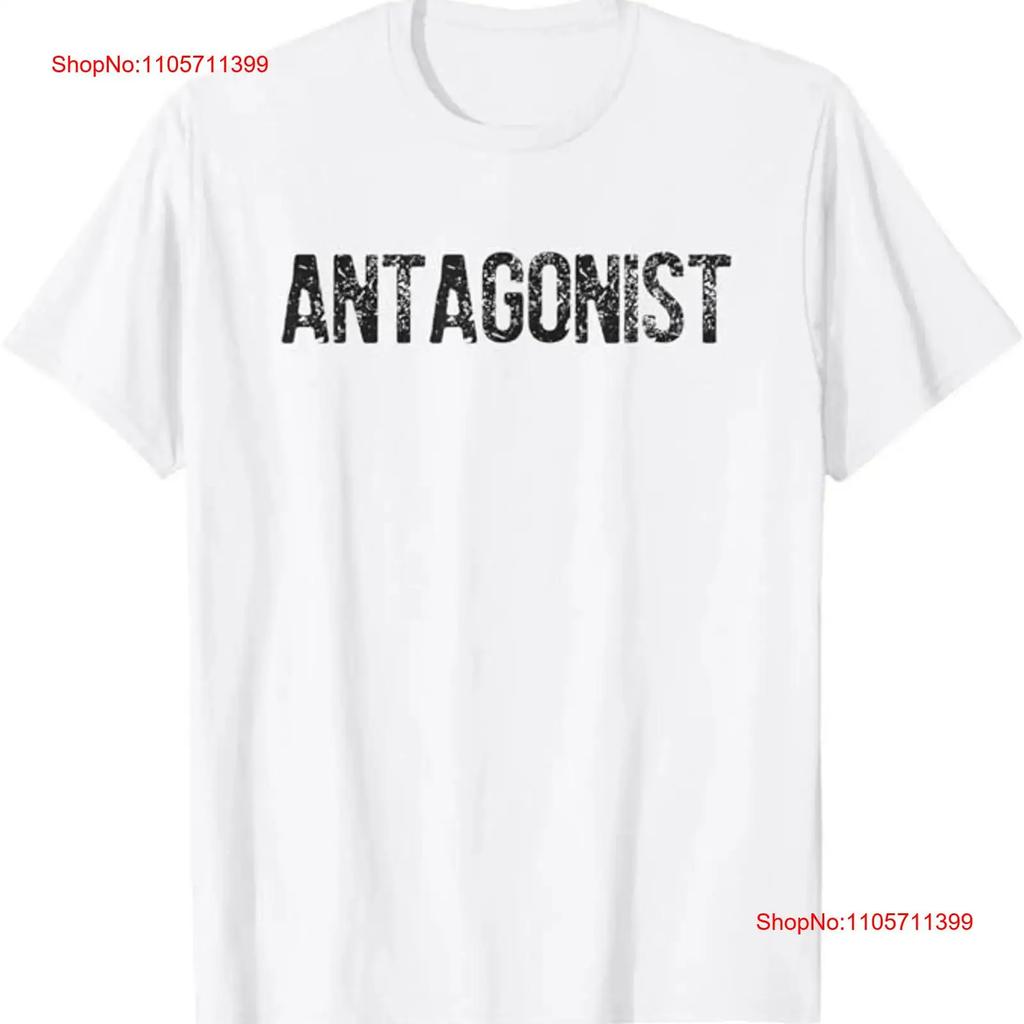 Antagonist Distressed Funny Sarcastic Saying T Shirt Long Or Short Sleeves Vintage Washed Comfortable Top For Everyday Wear
