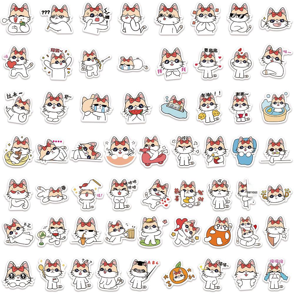1800 Realistic Cartoon Kitten Stickers: Cute Cat Graffiti Collection for Creative Decoration