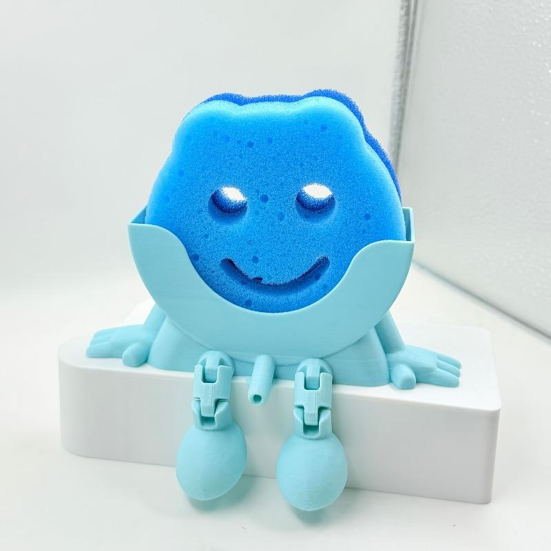 2026 New Creative Smiley Face Sponge Holder – 3D Printed with Drainage Holes & Support Legs,Kitchen Sink Countertop Storage Rack