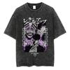 T-shirt Anime Giapponese Solo Leveling Stampa Vintage Lavato Harajuku Streetwear T-shirt Grafica T-shirt Estiva a Maniche Corte