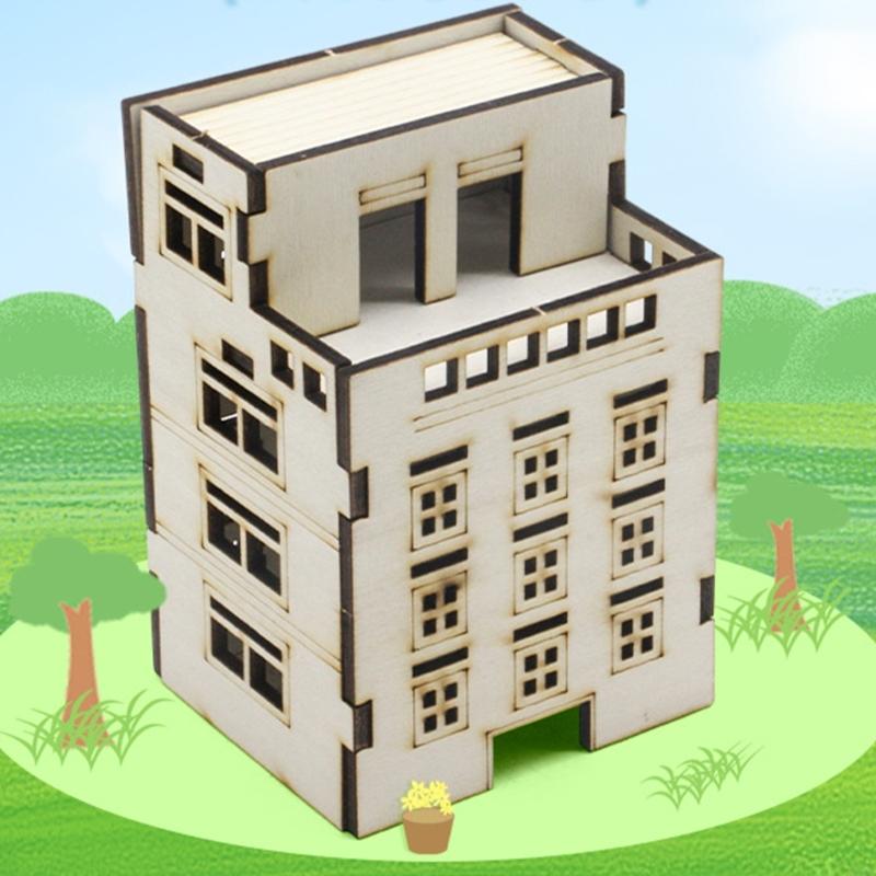 Garden Landscape Ornament Assembling Model Wooden Apartment Outland Model HX6C