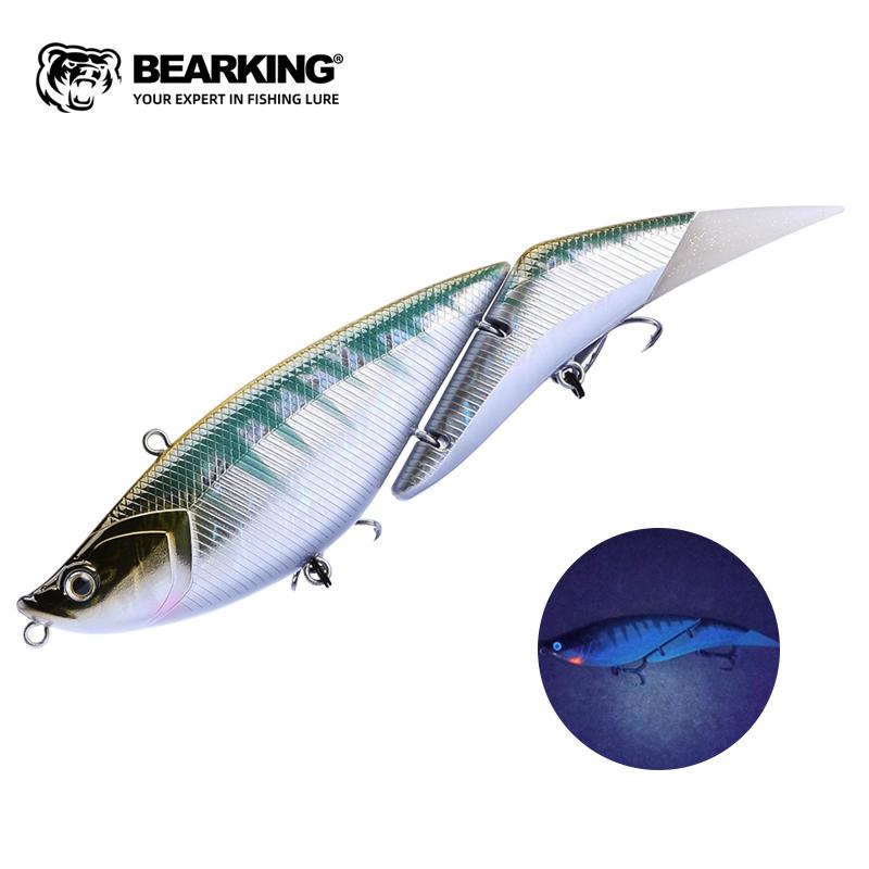 BEARKING Top Fishing Lure 190mm 56g 2oz Jointed minnow Wobblers ABS Body with Soft Tail SwimBaits soft lure for pike and bass
