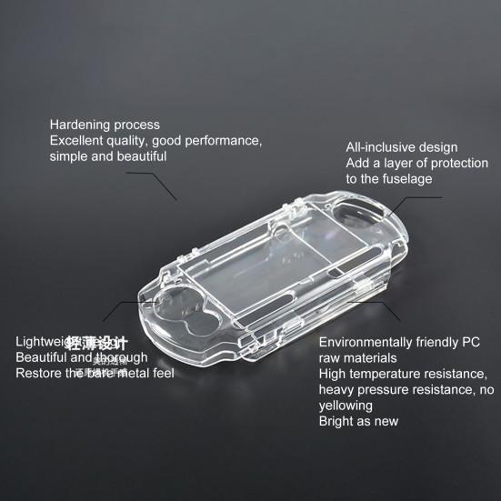 Game Console Faux Crystal Case Easy Installation Perfect Fitting Game Accessories Clear Faux Crystal Game Console Shell for PSP2000/3000