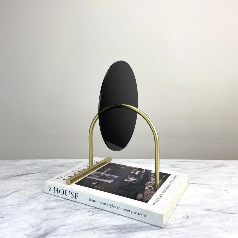 Simple Modern Light Luxury Metal Arch Geometric Soft Decoration Model Room Study Room Sales Office Cabinet Decoration Ornaments