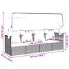 Letto da Lounge da Esterno con Tenda e Cuscini in Polyrattan Marrone