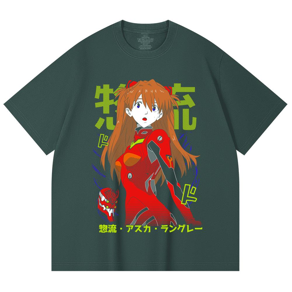 230 Gsm 100% Cotton Evangelion V10 Asuka Print Unisex Heavy Cotton T Shirt