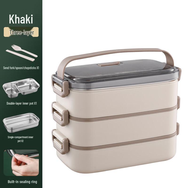 304 Stainless Steel Insulated Lunch Box Three Layers