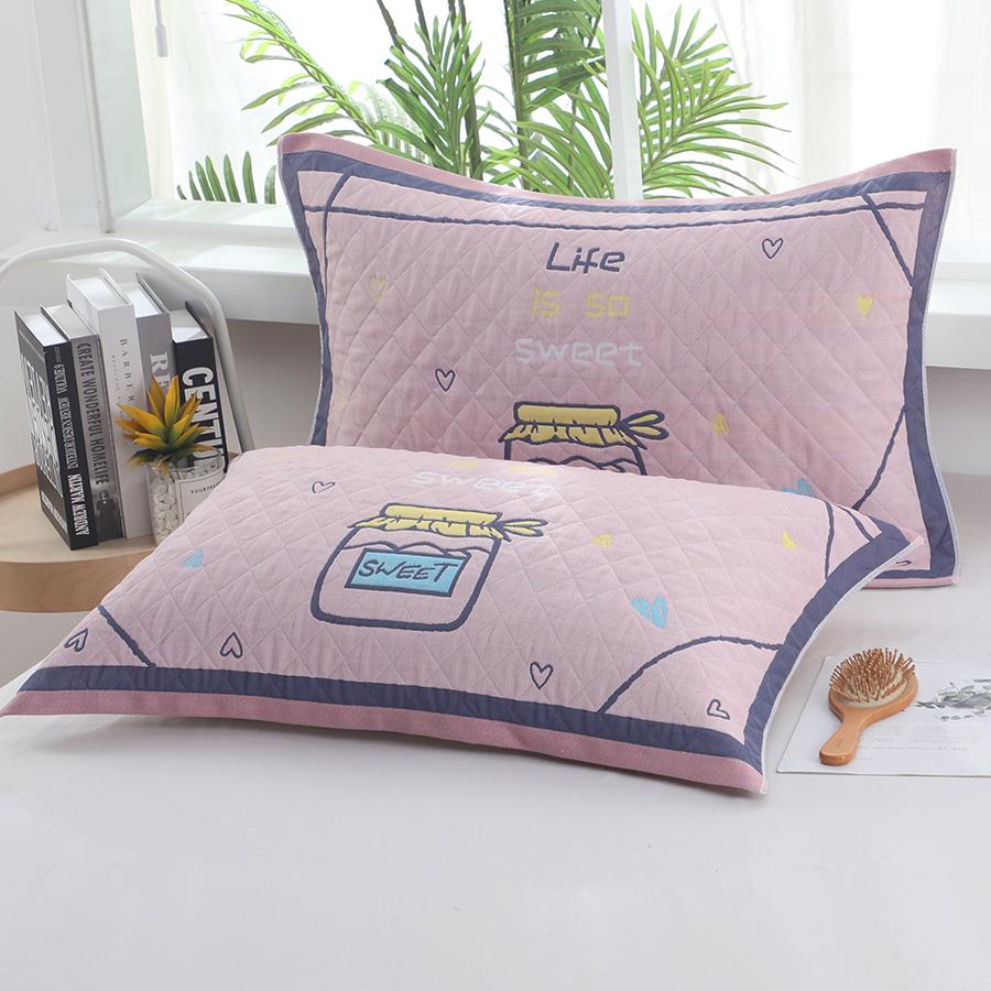 Set Asciugamano Cuscino Cotone a Quadri Extra Large e Spesso - Garza per la Casa Resistente alle Macchie per Coppie, Studenti