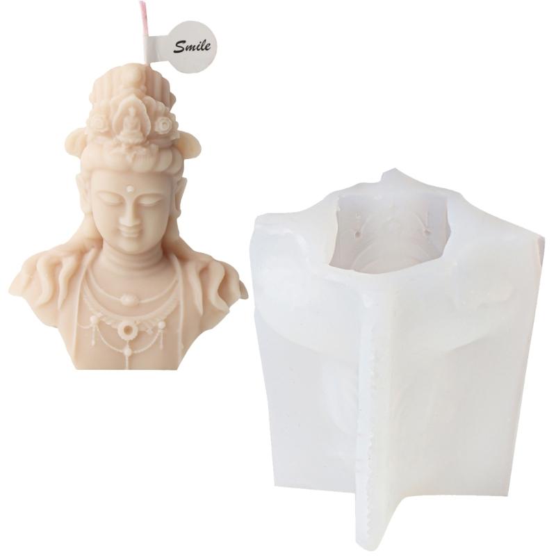 3D Buddhas Silicone Candle Mould for Handmade Soap Gypsum Resin Aromatherapy Candle Mold Desktop Decors for Any Occasion