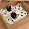 Мультяшные кошачьи домашние тапочки летние нескользящие тапочки с мягкой подошвой
