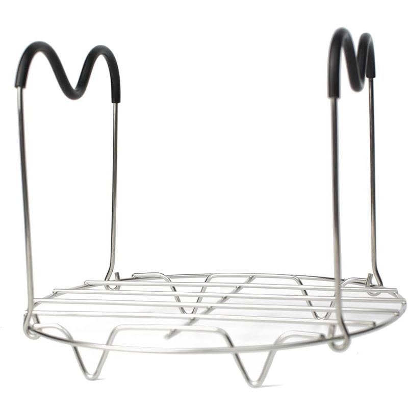 

Пароварка Instant Pot из нержавеющей стали, подставка-тренога для пароварки с силиконовыми ручками, проволочная пароварка-подставка чёрный